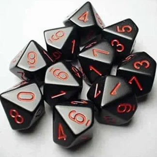 New Black with Red: Opaque d10 Dice Set (10's) CHX 26218 - Miniature Marvels: Airplane Models & Painted Dice Dice