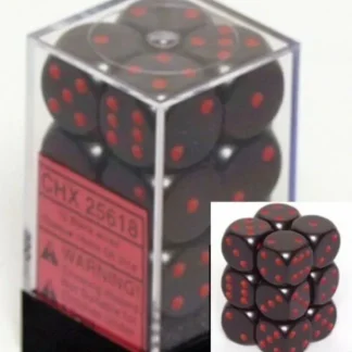 Outlet Black with Red: Opaque 12d6 16mm Dice Set CHX 25618 - Miniature Marvels: Airplane Models & Painted Dice Dice