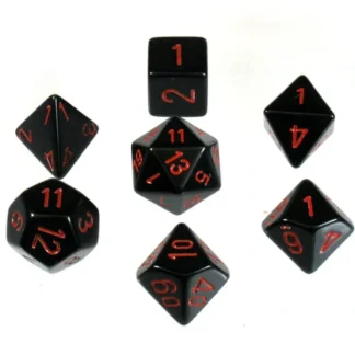 Shop Black with Red: Opaque Polyhedral Dice Set (7's) CHX 25418 - Miniature Marvels: Airplane Models & Painted Dice Dice