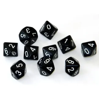 Best Sale Black with White: Opaque d10 Dice Set (10's) CHX 26208 - Miniature Marvels: Airplane Models & Painted Dice Dice