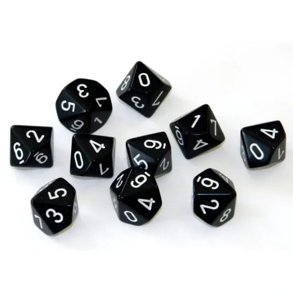 Best Sale Black with White: Opaque d10 Dice Set (10's) CHX 26208 - Miniature Marvels: Airplane Models & Painted Dice Dice