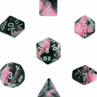 Clearance Black-Pink / White: Gemini Polyhedral Dice Set (7's) CHX 26430 - Miniature Marvels: Airplane Models & Painted Dice Dice