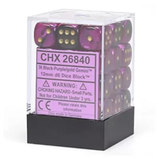 Discount Black-Purple / Gold: Gemini 36d6 12mm Dice Block CHX 26840 - Miniature Marvels: Airplane Models & Painted Dice Dice