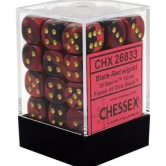 Discount Black-Red / Gold: Gemini 36d6 12mm Dice Block CHX 26833 - Miniature Marvels: Airplane Models & Painted Dice Dice
