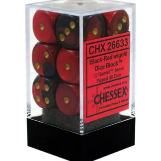 Outlet Black-Red / Gold: Gemini 12d6 16mm Dice Set CHX 26633 - Miniature Marvels: Airplane Models & Painted Dice Dice