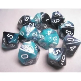Shop Black-Shell / White: Gemini d10 Dice Set (10's) CHX 26246 - Miniature Marvels: Airplane Models & Painted Dice Dice