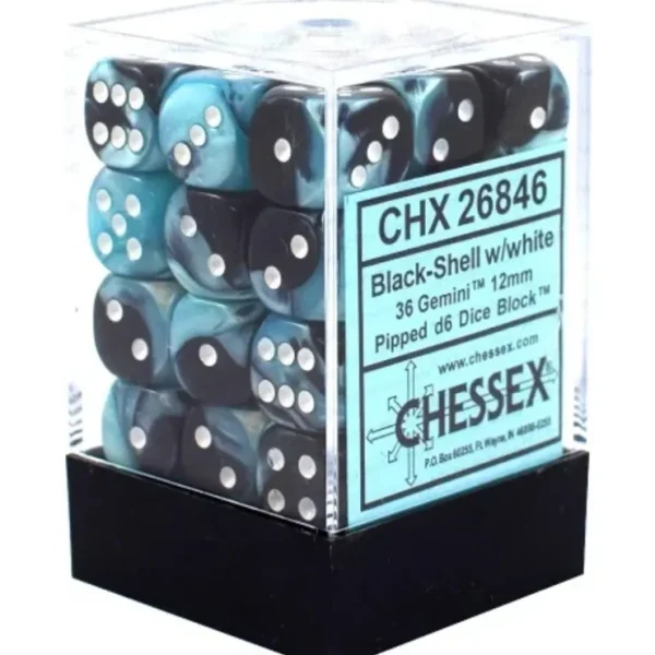 Flash Sale Black-Shell / White: Gemini 36d6 12mm Dice Block CHX 26846 - Miniature Marvels: Airplane Models & Painted Dice Dice