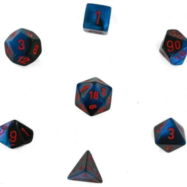 Clearance Black-Starlight / Red: Gemini Polyhedral Dice Set (7's) CHX 26458 - Miniature Marvels: Airplane Models & Painted Dice Dice