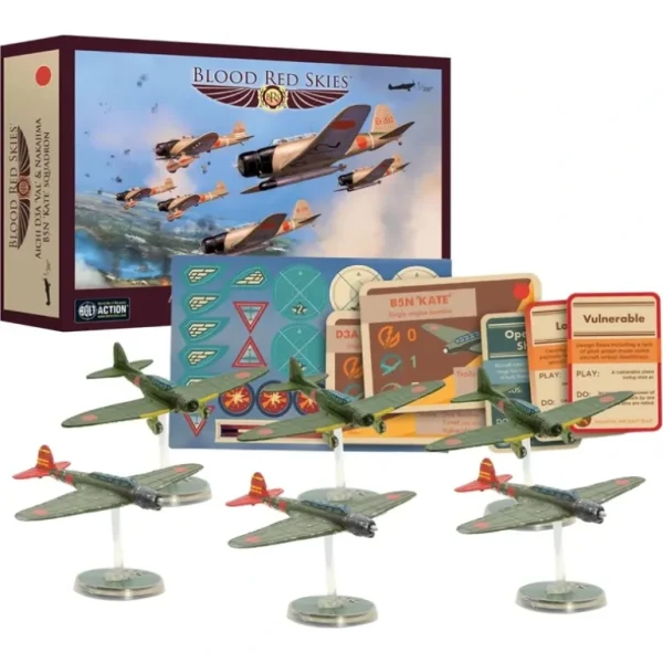 Blood Red Skies - Imperial Japan: Aichi D3A 'Val' & Nakajima B5N 'Kate' Squadron - Miniature Marvels: Airplane Models & Painted Dice* Shop All