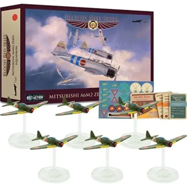Blood Red Skies - Imperial Japan: Mitsubishi A6M2 Zero Squadron - Miniature Marvels: Airplane Models & Painted Dice* Shop All