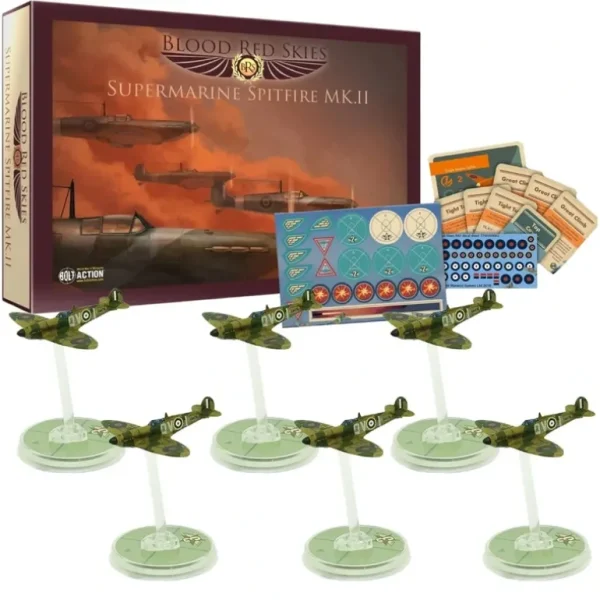 Blood Red Skies - Royal Air Force: British Spitfire 6 Plane Squadron - Miniature Marvels: Airplane Models & Painted Dice* Shop All