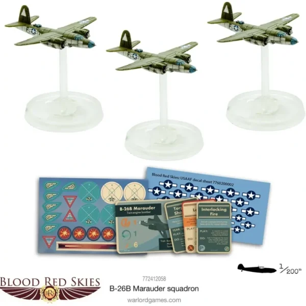 Blood Red Skies - US Air Force: B-26B Marauder Squadron - Miniature Marvels: Airplane Models & Painted Dice* Shop All