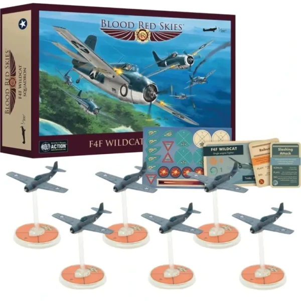 Blood Red Skies - US Air Force: F4F Wildcat Squadron - Miniature Marvels: Airplane Models & Painted Dice* Shop All