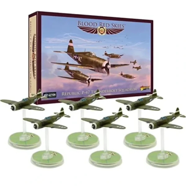 Blood Red Skies - US Air Force: Republic P-47 Thunderbolt Squadron - Miniature Marvels: Airplane Models & Painted Dice* Shop All