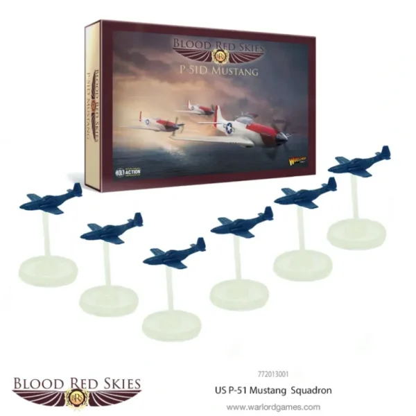 Blood Red Skies - US Air Forces: P-51 D Mustang Squadron - Miniature Marvels: Airplane Models & Painted Dice* Shop All