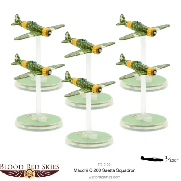 Blood Red Skies: Macchi C.200 Saetta Squadron - Miniature Marvels: Airplane Models & Painted Dice* Shop All