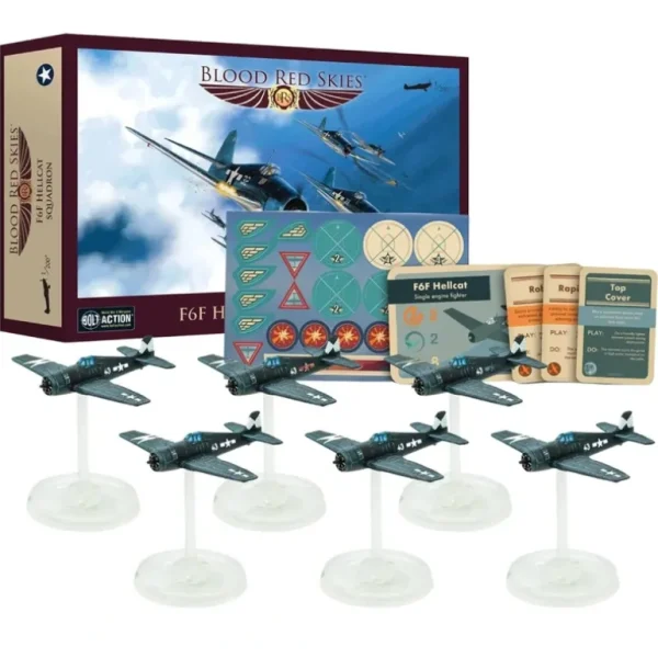 Blood Red Skies- US Air Forces: F6F Hellcat Squadron - Miniature Marvels: Airplane Models & Painted Dice* Shop All