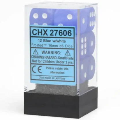 Online Blue / White: Frosted 12d6 16mm Dice Set CHX 27606 - Miniature Marvels: Airplane Models & Painted Dice Dice