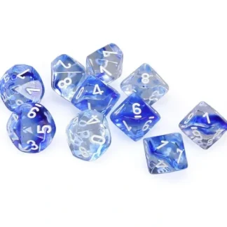 Store Blue / White: Nebula d10 Dice Set (10's) CHX 27266 - Miniature Marvels: Airplane Models & Painted Dice Dice