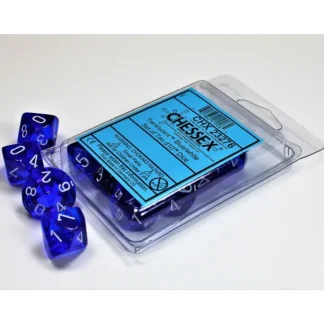 Outlet Blue / White: Translucent d10 Dice Set (10's) CHX 23276 - Miniature Marvels: Airplane Models & Painted Dice Dice
