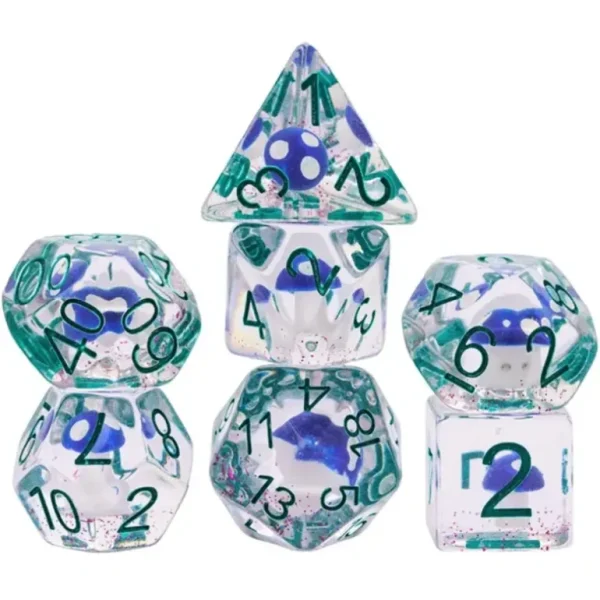 Blue Shrooms 7-Set RPG Dice - Miniature Marvels: Airplane Models & Painted Dice* Shop All