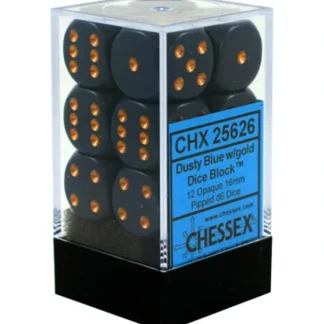 Fashion Blue with Copper: Opaque 12d6 16mm Dice Set CHX 25626 - Miniature Marvels: Airplane Models & Painted Dice Dice