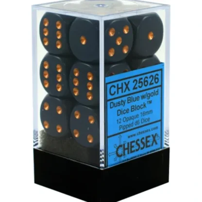 Fashion Blue with Copper: Opaque 12d6 16mm Dice Set CHX 25626 - Miniature Marvels: Airplane Models & Painted Dice Dice