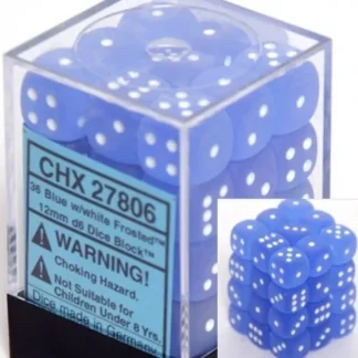 Online Blue with White: Frosted 36d6 12mm Dice Block CHX 27806 - Miniature Marvels: Airplane Models & Painted Dice Dice