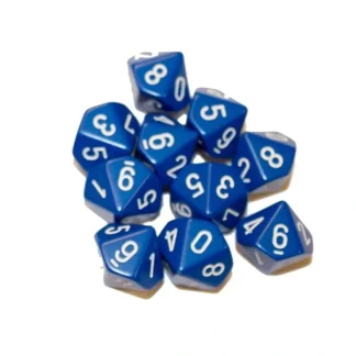 Clearance Blue with White: Opaque d10 Dice Set (10's) CHX 26206 - Miniature Marvels: Airplane Models & Painted Dice Dice