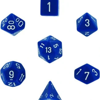 Online Blue with White: Opaque Polyhedral Dice Set (7's) CHX 25406 - Miniature Marvels: Airplane Models & Painted Dice Dice