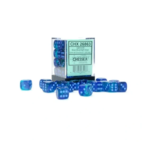 Best Blue-Blue / Light Blue Luminary: Gemini 36d6 12mm Dice Block CHX 26863 - Miniature Marvels: Airplane Models & Painted Dice Dice