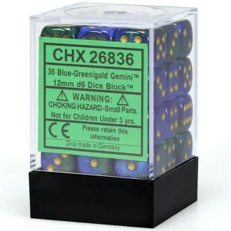 Cheap Blue-Green / Gold: Gemini 36d6 12mm Dice Block CHX 26836 - Miniature Marvels: Airplane Models & Painted Dice Dice
