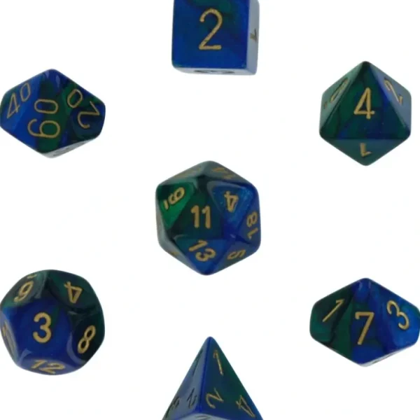 Best Blue-Green / Gold: Gemini Polyhedral Dice Set (7's) CHX 26436 - Miniature Marvels: Airplane Models & Painted Dice Dice