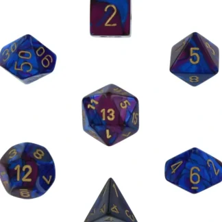 Outlet Blue-Purple / Gold: Gemini Polyhedral Dice Set (7's) CHX 26428 - Miniature Marvels: Airplane Models & Painted Dice Dice