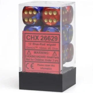 Hot Blue-Red / Gold: Gemini 12d6 16mm Dice Set CHX 26629 - Miniature Marvels: Airplane Models & Painted Dice Dice