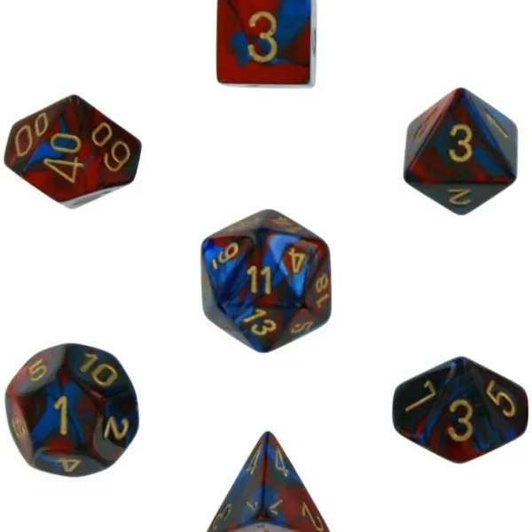 Best Blue-Red / Gold: Gemini Polyhedral Dice Set (7's) CHX 26429 - Miniature Marvels: Airplane Models & Painted Dice Dice