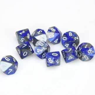 Sale Blue-Steel / White: Gemini d10 Dice Set (10's) CHX 26223 - Miniature Marvels: Airplane Models & Painted Dice Dice