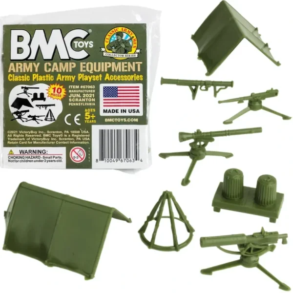 BMC Toys 67063 Classic Plastic Army Men Camp Equipment - Miniature Marvels: Airplane Models & Painted Dice* Airplane Model