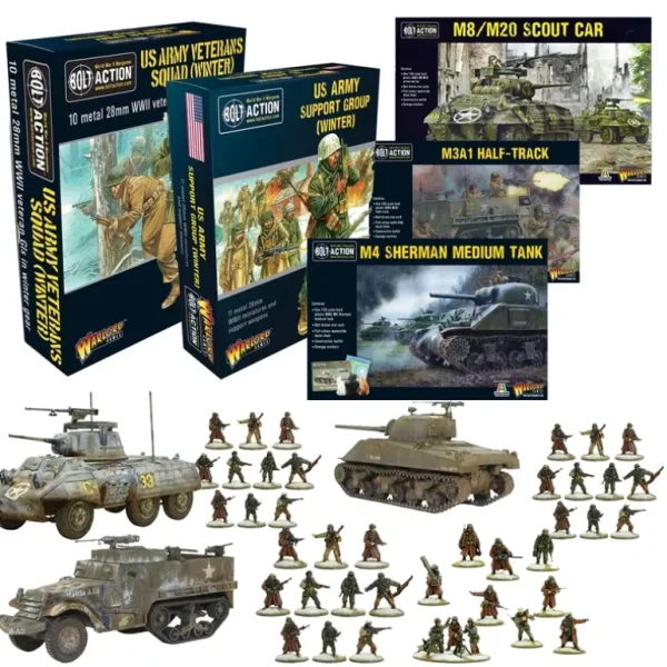 Bolt Action - American Battle of the Bulge Bundle - Miniature Marvels: Airplane Models & Painted Dice* Shop All