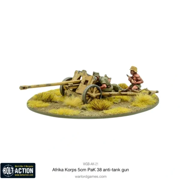 Bolt Action - Germany: Afrika Korps 5cm PaK 38 Anti-tank Gun - Miniature Marvels: Airplane Models & Painted Dice* Shop All
