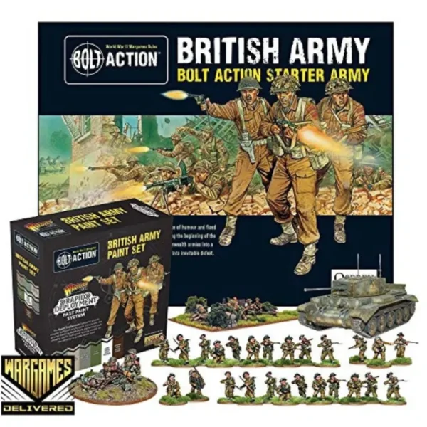Bolt Action - Great Britain: British Starter Army and British Army Paint Set - Miniature Marvels: Airplane Models & Painted Dice* Shop All