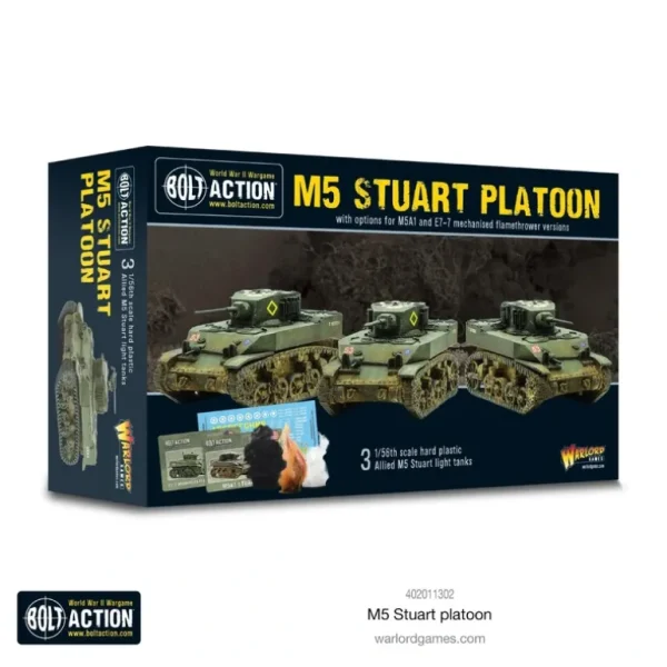 Bolt Action - Great Britain: M5 Stuart Platoon - Miniature Marvels: Airplane Models & Painted Dice* Shop All