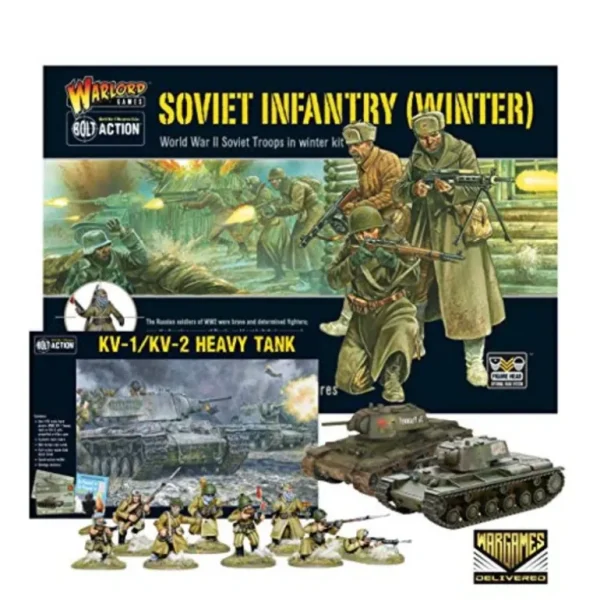 Bolt Action - Soviet Union: Soviet Winter Infantry and KV-1 Heavy Tank Set - Miniature Marvels: Airplane Models & Painted Dice* Shop All