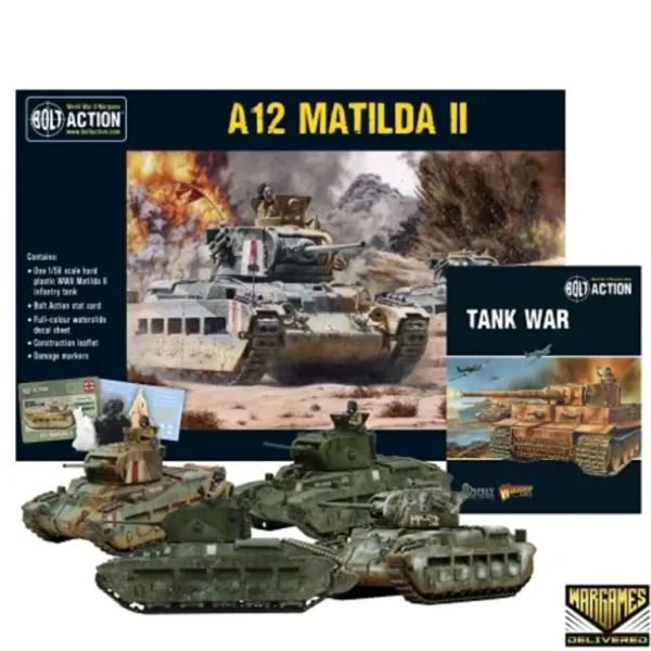 Bolt Action - Tank War: A12 Matilda II Infantry Tank + Digital Guide - Miniature Marvels: Airplane Models & Painted Dice* Shop All