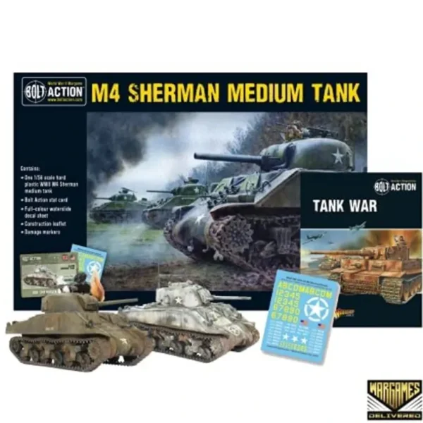 Bolt Action - Tank War: M4 Sherman Medium Tank + Digital Guide - Miniature Marvels: Airplane Models & Painted Dice* Shop All