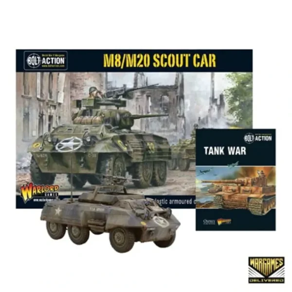 Bolt Action - Tank War: M8/M20 Greyhound Scout Car + Digital Guide - Miniature Marvels: Airplane Models & Painted Dice* Shop All