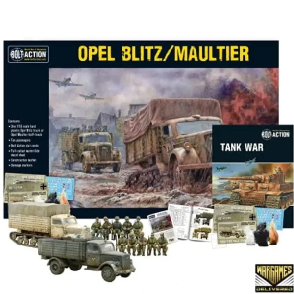 Bolt Action - Tank War: Opel Blitz/Maultier German Tank + Digital Guide - Miniature Marvels: Airplane Models & Painted Dice* Shop All