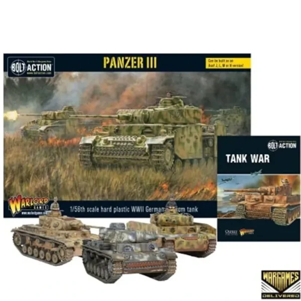 Bolt Action - Tank War: Panzer III German Tank + Digital Guide - Miniature Marvels: Airplane Models & Painted Dice* Shop All