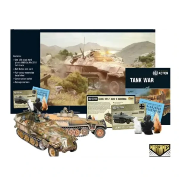 Bolt Action - Tank War: Sd.Kfz 251/1 Ausf C Hanomag German Tank + Digital Guide - Miniature Marvels: Airplane Models & Painted Dice* Shop All