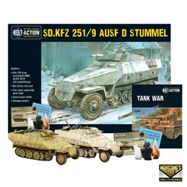 Bolt Action - Tank War: Sd.Kfz 251/9 Ausf D Stummel + Digital Guide - Miniature Marvels: Airplane Models & Painted Dice* Shop All